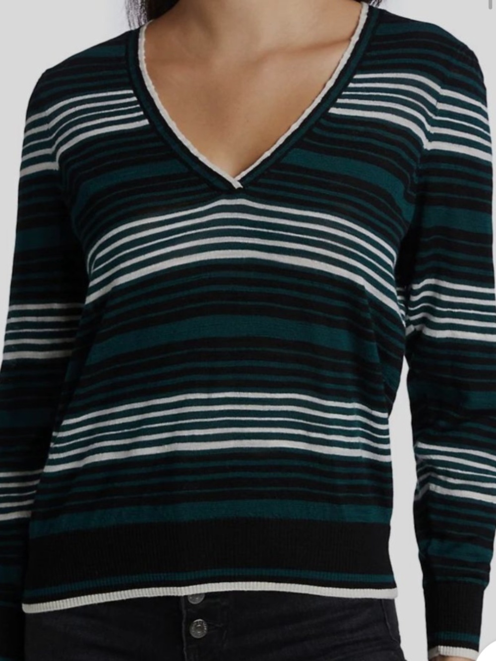 Veronica Beard Green Rosalin Wool Sweater